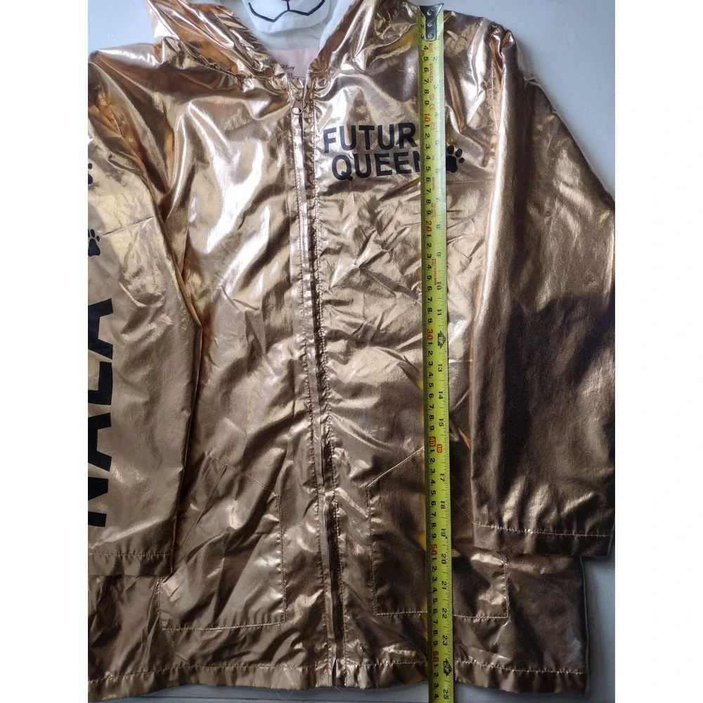 Disney The Lion King Nala Future Queen Gold Metallic Hooded Rain Jacket Kids‎ XL